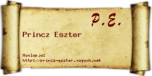 Princz Eszter névjegykártya